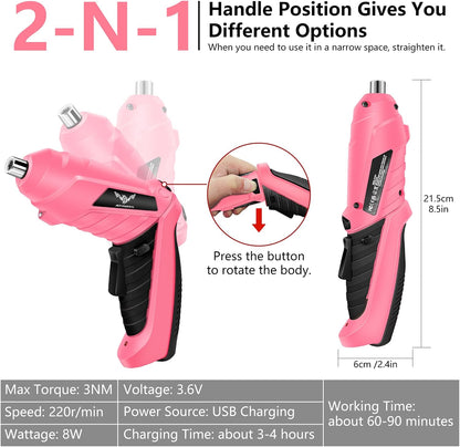 Cordless Electric Screwdriver Set 3.6V Small Power Drill