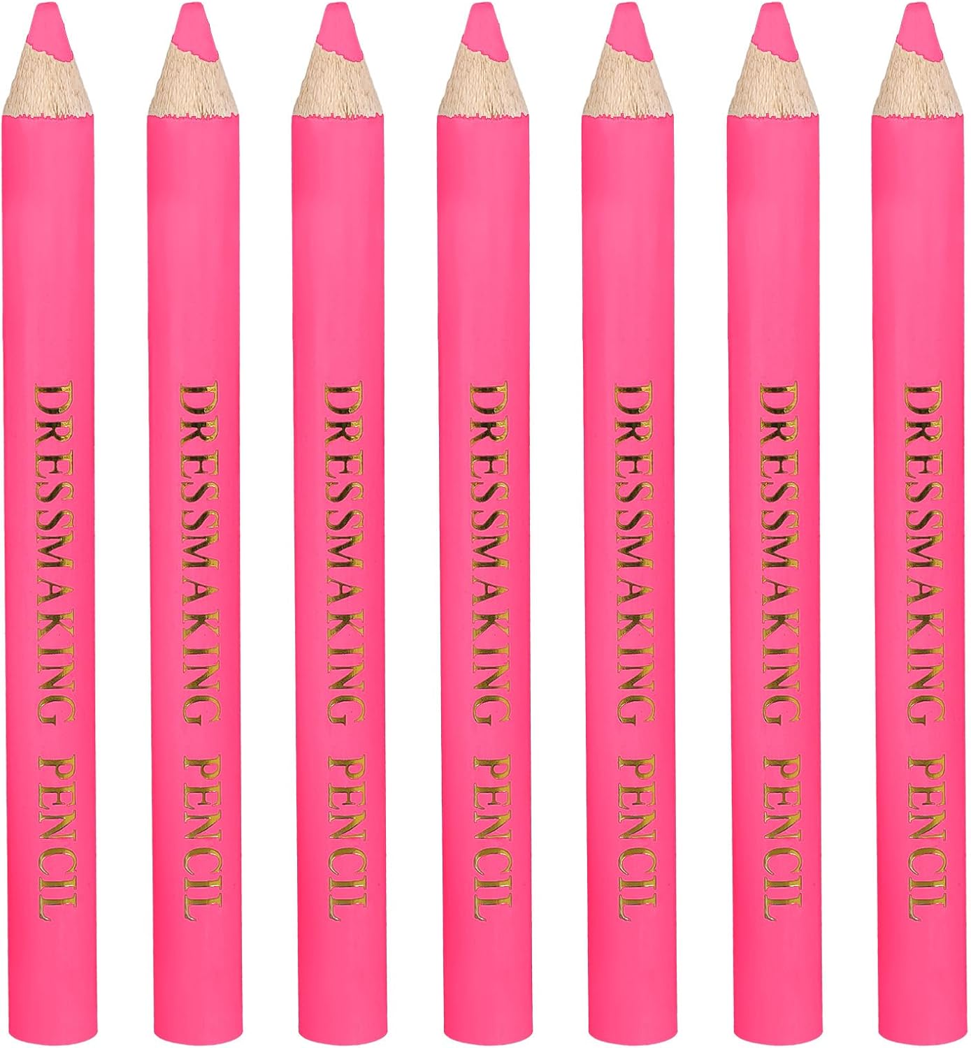 7pcs Fabric Markers for Sewing, Water Soluble Sewing Fabric Pencils with Tip Caps Tailors Chalk Tracing Supplies for Quilting Tailoring Embroidery Dressmakers DIY Crafts (Pink)