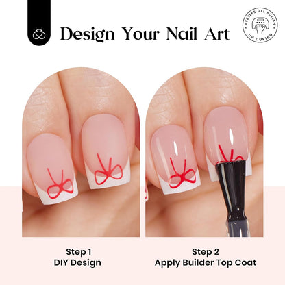 Beetles X Press Plus Gel Nail Kit, Pink French Short Square Press On Nails