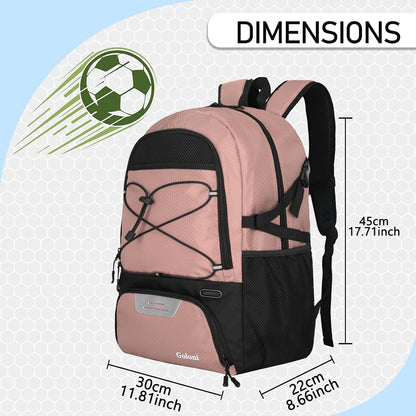 Goloni 30L Sports Backpack with Ball Compartment & Ventilated Shoe Pocket,Basketball Soccer Bag for Youth Boys Girls