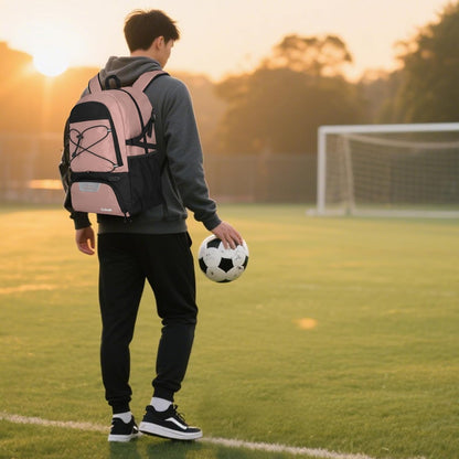 Goloni 30L Sports Backpack with Ball Compartment & Ventilated Shoe Pocket,Basketball Soccer Bag for Youth Boys Girls