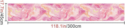Pink Gold Marble Peel Stick Wallpaper 118.1x17.7 Inch Vinyl