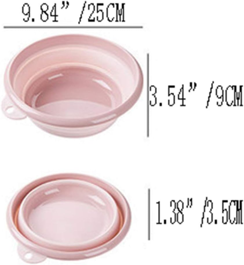 Jkhome Collapsible Wash Basin Folding Dishpan Dish Bowl Washing Tub Set of 1 (Pink - Size Small)