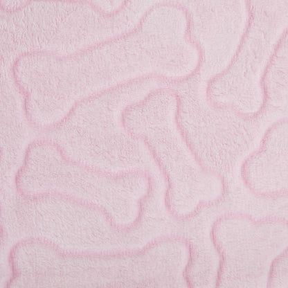 Embossed Bone Print Pet Blanket, Pink, 36x48"