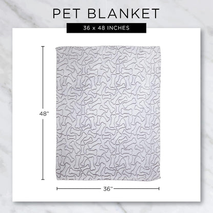 Embossed Bone Print Pet Blanket, Pink, 36x48"