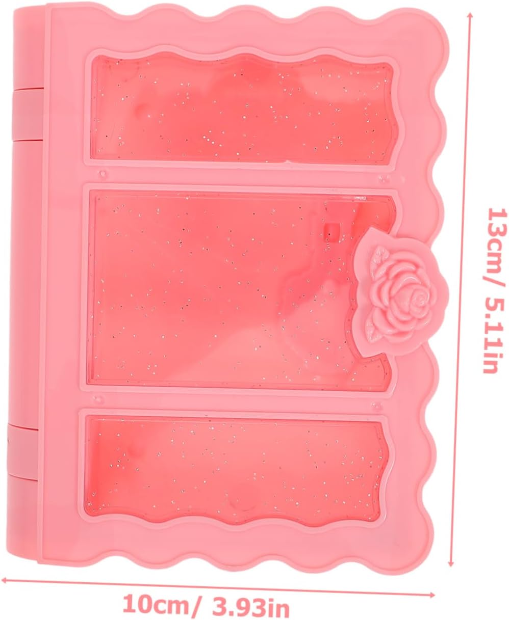 2pcs Nordic Style Decorative Book Storage Box Faux Book Keepsake Organizer for Home Decor Boy Girl's Room and Office Elegant Carved Design Pink