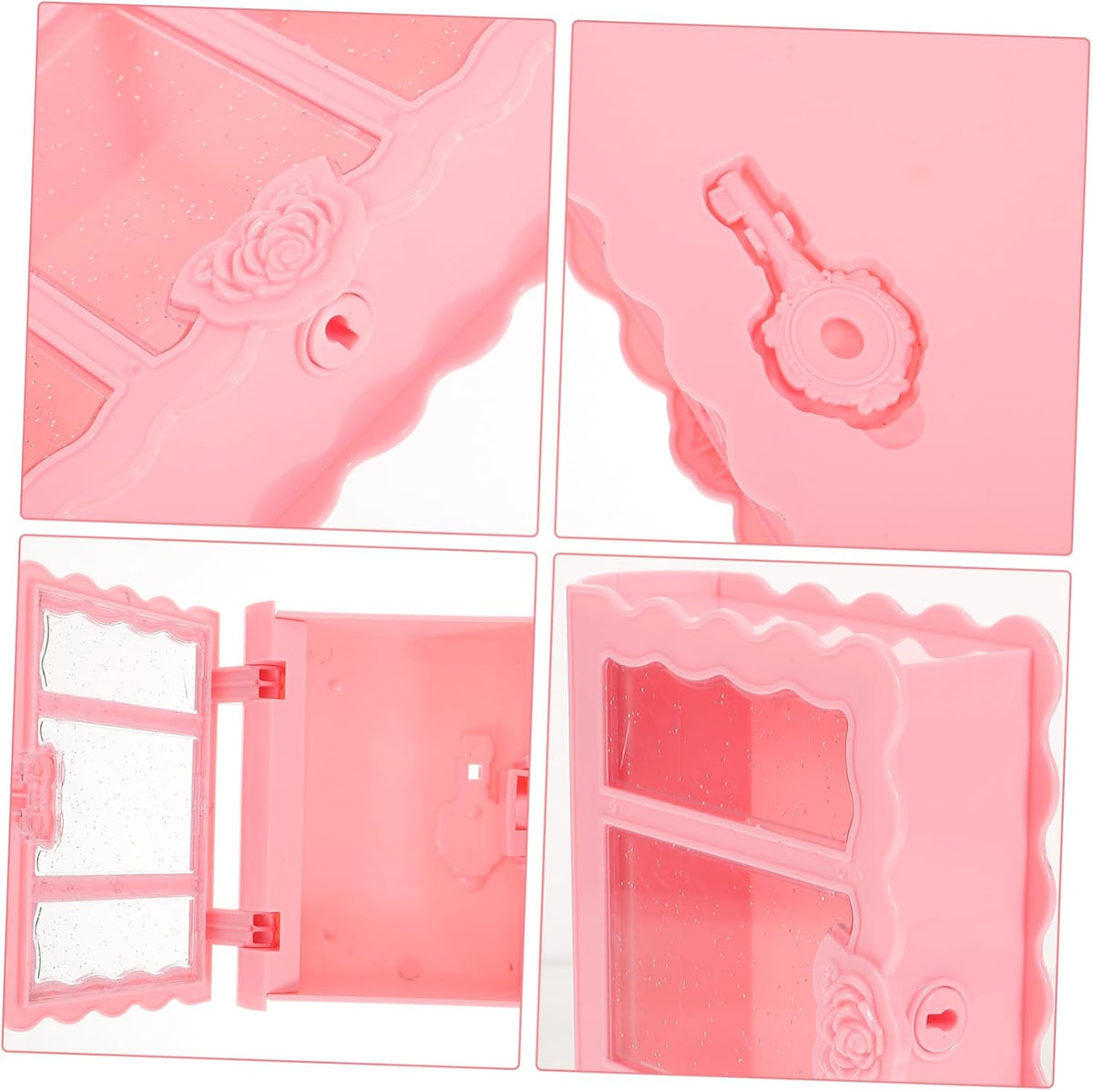 2pcs Nordic Style Decorative Book Storage Box Faux Book Keepsake Organizer for Home Decor Boy Girl's Room and Office Elegant Carved Design Pink