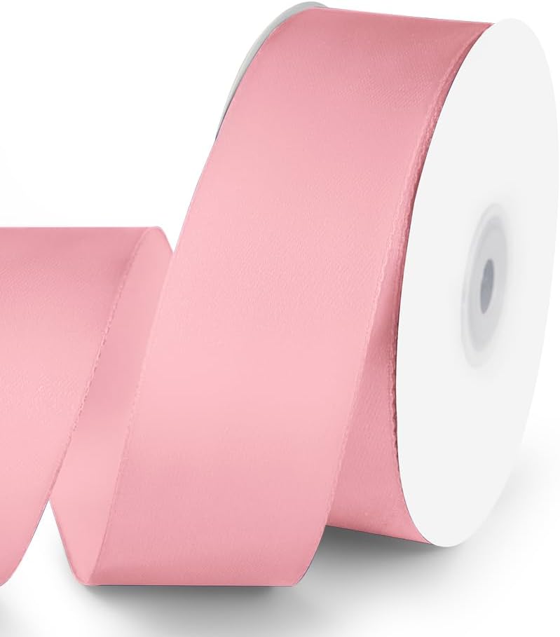 1-1/2" x 50 Yards Pink Satin Ribbon Crafts Gift Wrapping