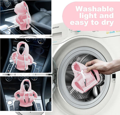 SLLAK Gear Shift Hoodie, Universal Car Shift Knob Cover, Mini Hoodie for Car Shifter, Automotive Interior Cute Gadgets, Car Accessories and Decorations for Women