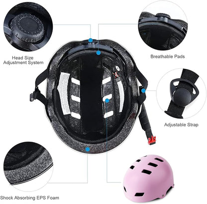 Skateboard Bike Helmet,3 Sizes for Adults Youth Teen Kids Toddler