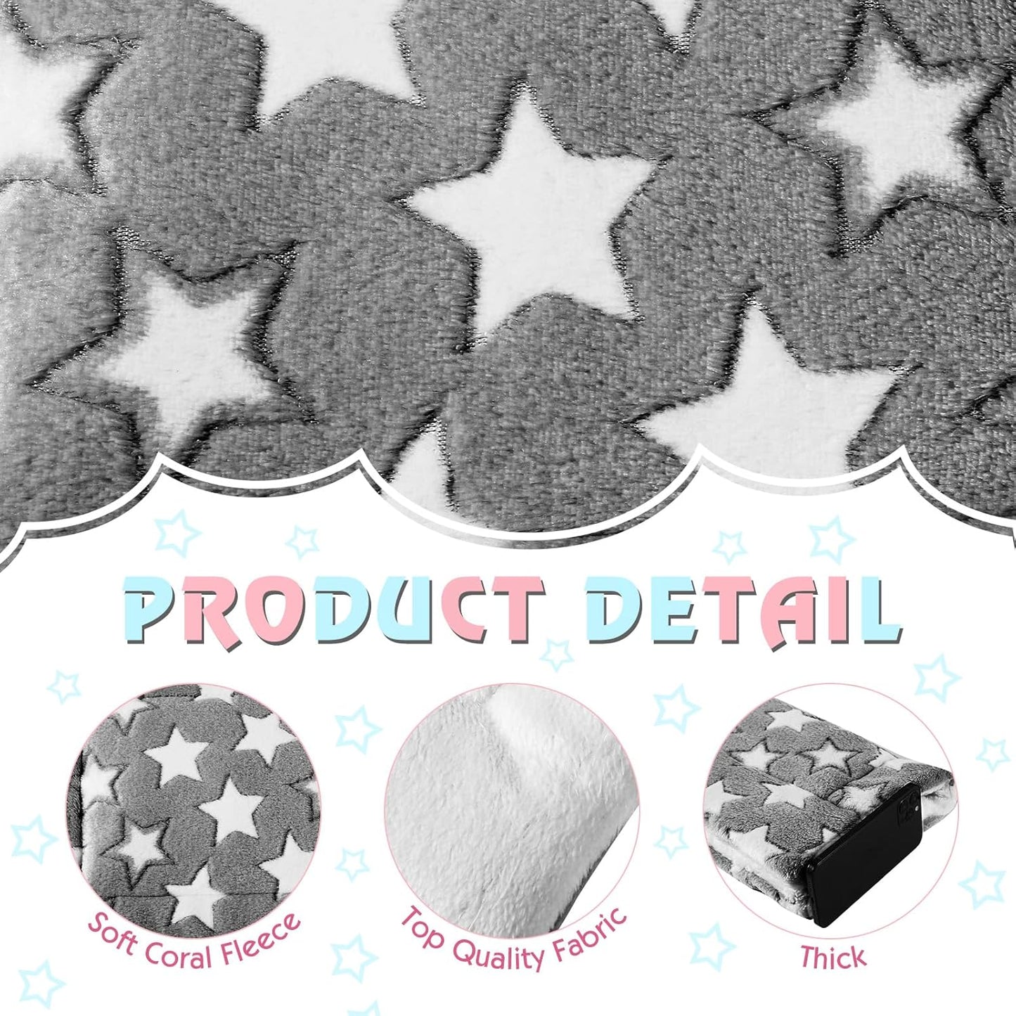 Haull 4 Pcs Waterproof Guinea Pig Bedding Soft Dog Cat Bed Crate Mat Small Animal Plush Cage Liners Rabbit Bunny Kennel Pad Reversible Cozy Pee Thickened Hamster Pad(Cute Star,13 x 10 Inch)