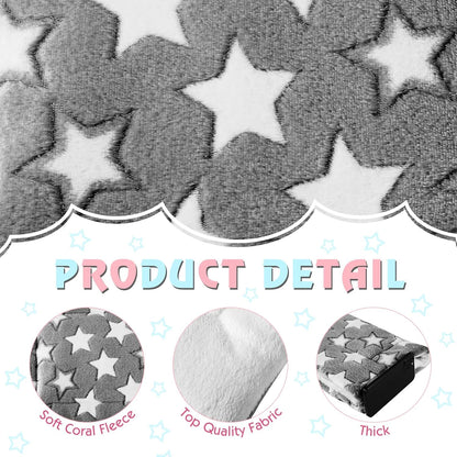 Haull 4 Pcs Waterproof Guinea Pig Bedding Soft Dog Cat Bed Crate Mat Small Animal Plush Cage Liners Rabbit Bunny Kennel Pad Reversible Cozy Pee Thickened Hamster Pad(Cute Star,13 x 10 Inch)