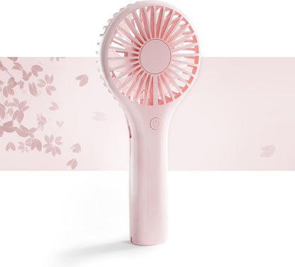 Portable Mini Fan - Powerful Personal Handheld Fan with 3 Speeds, Cute and Small, USB Rechargeable for Travel/Lash/Makeup/Outdoor/Home, Pink