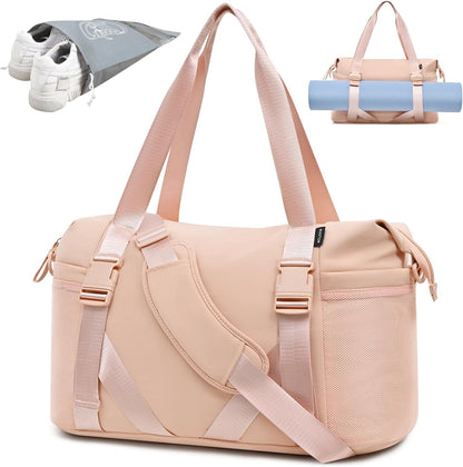 Women's Yoga Bag with Shoe Pouch,Travel Bag for Gym Workout Daily