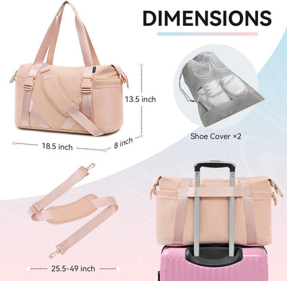 Women's Yoga Bag with Shoe Pouch,Travel Bag for Gym Workout Daily