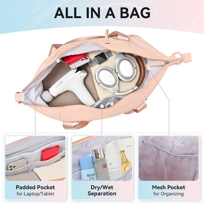 Women's Yoga Bag with Shoe Pouch,Travel Bag for Gym Workout Daily