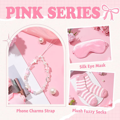 Gift Baskets for Women, 9pcs Birthday Gifts for Teenage Girls, Best Christmas Ideas Box w/Coquette Bow Aesthetic Cup Trendy Stuff for Her Teen Girl Sister Friend Friendship Sweet 16th 18th 21st Bday
