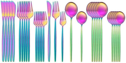5/20/30/40/50/60 Piece Pink Silver Stainless Steel Flatware Set, Portuguese Matte Cutlery Tea Spoon(Pink Silver,1Set-5Pcs)