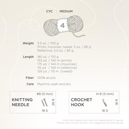 Basic Stitch Anti-Pilling Yarn for Crocheting, Knitting, and Crafts, Peachy, 1 Pack
