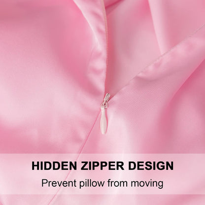 Mulberry Silk Pillowcase for Hair and Skin,Standard Size Cooling Silk Pillow Case with Hidden Zipper,Allergen Proof Dual Sides Soft Breathable Smooth Silk Pillow Cover for Women(Standard,Pink)