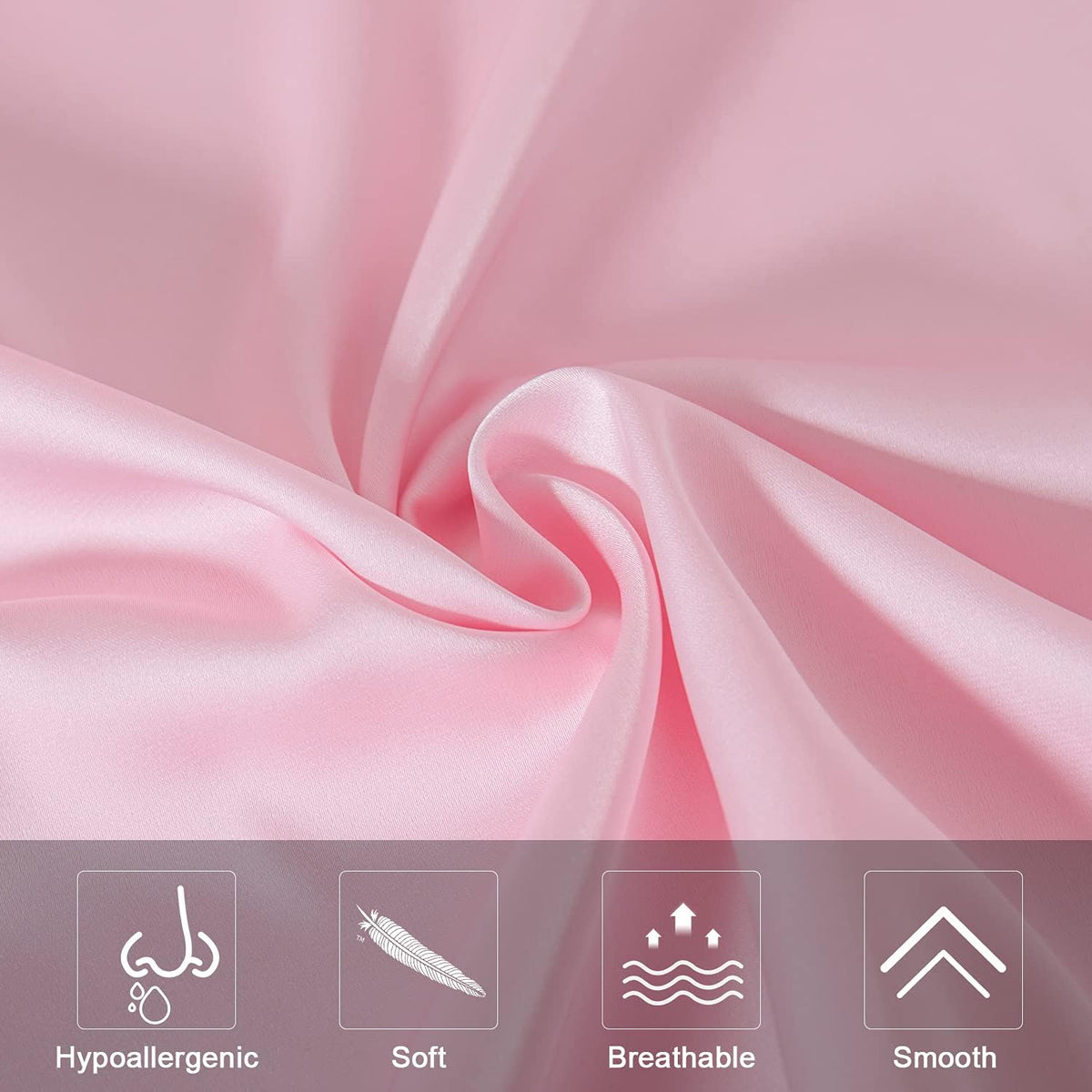 Mulberry Silk Pillowcase for Hair and Skin,Standard Size Cooling Silk Pillow Case with Hidden Zipper,Allergen Proof Dual Sides Soft Breathable Smooth Silk Pillow Cover for Women(Standard,Pink)