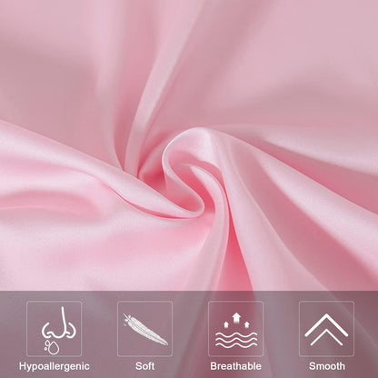Mulberry Silk Pillowcase for Hair and Skin,Standard Size Cooling Silk Pillow Case with Hidden Zipper,Allergen Proof Dual Sides Soft Breathable Smooth Silk Pillow Cover for Women(Standard,Pink)