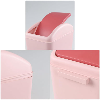 4.5 Gallon Trash Can with Lid, Plastic Swing Top Trash Can (Pink)