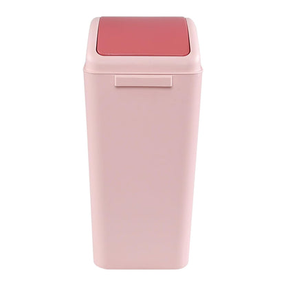 4.5 Gallon Trash Can with Lid, Plastic Swing Top Trash Can (Pink)