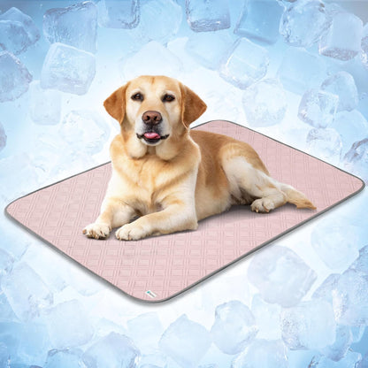 Waterproof Dog Cooling Mat Pet Pad for Crate Couch Bed, Pink, 40x60