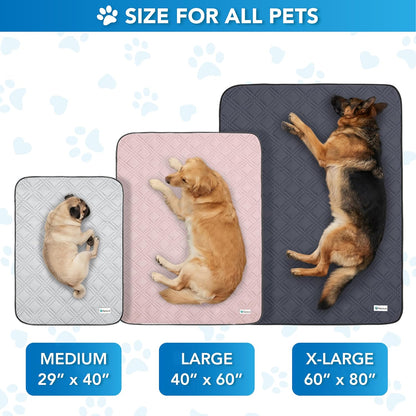 Waterproof Dog Cooling Mat Pet Pad for Crate Couch Bed, Pink, 40x60