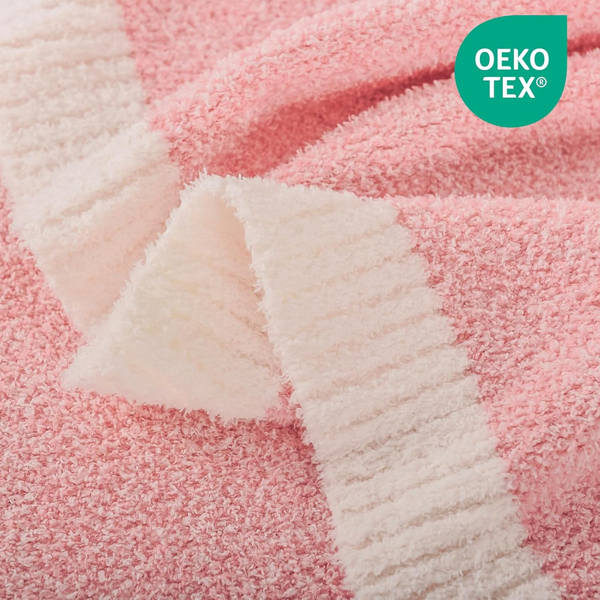Soft Blankets Pink, Cozy Throw Blanket for Couch, Warm Reversible Knit Blanket for Women, Fuzzy Lightweight Throws for Sofa, Bed, Picnic, Heather Hot Pink, 50 x 60 inches