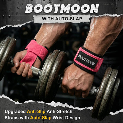 Lifting Wrist Straps for Weightlifting, One-Hand Snap Lock
