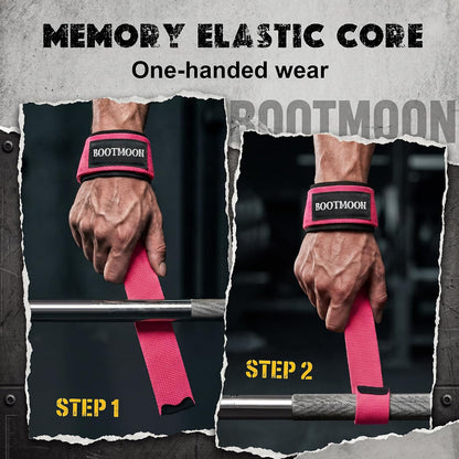 Lifting Wrist Straps for Weightlifting, One-Hand Snap Lock