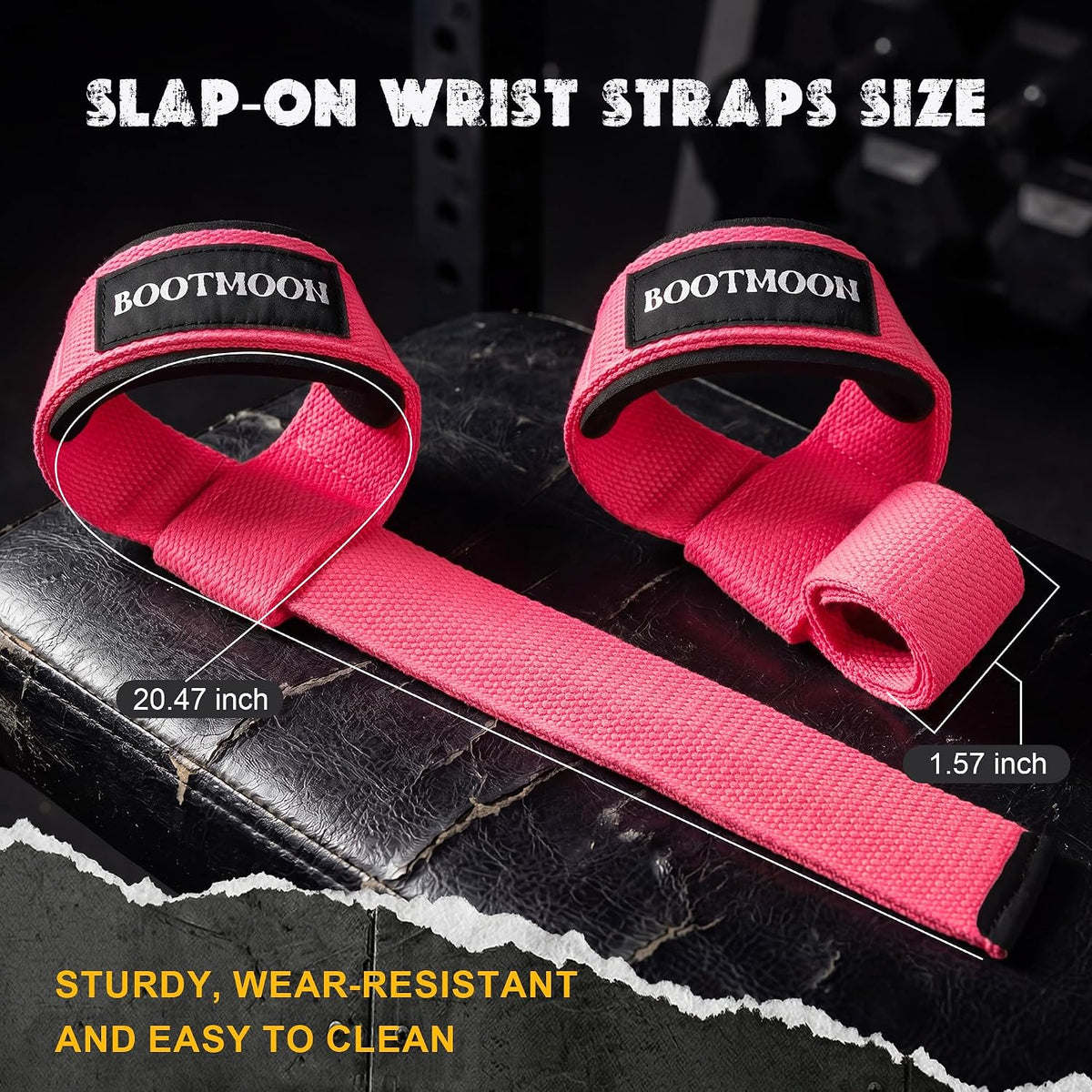 Lifting Wrist Straps for Weightlifting, One-Hand Snap Lock