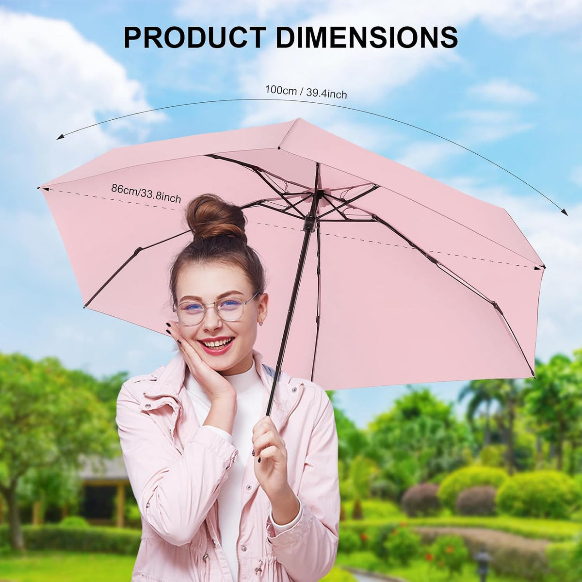 Mini Umbrella for Travel with Case Small Compact Sun Rain Tiny for Purse