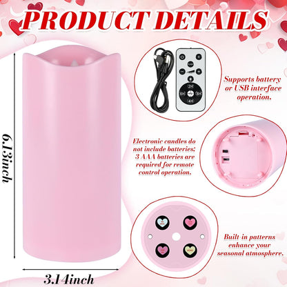 Valentines Day Decorations, Flameless Candles with Heart Projector