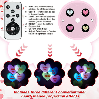Valentines Day Decorations, Flameless Candles with Heart Projector