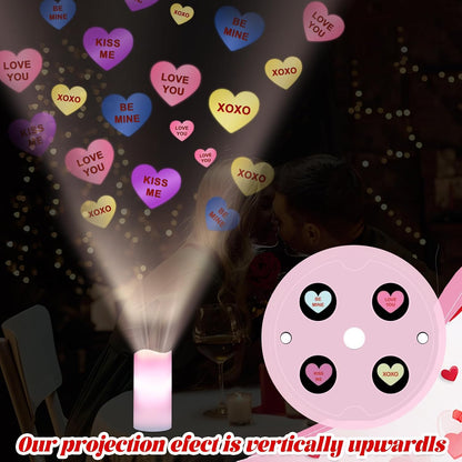 Valentines Day Decorations, Flameless Candles with Heart Projector