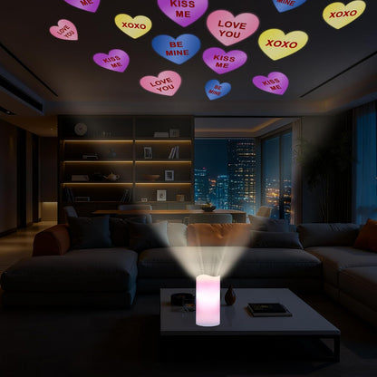 Valentines Day Decorations, Flameless Candles with Heart Projector