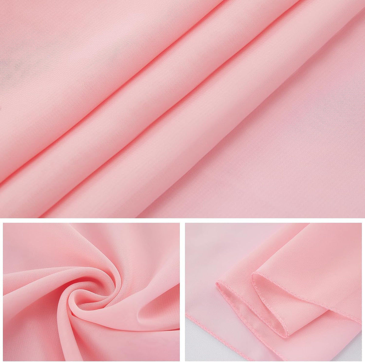 12 Pack Chiffon Table Runner 14x108 Inch Long 9ft Sheer Table Runners for Party Romantic Wedding Bridal Shower Fall Decorations-Light Pink