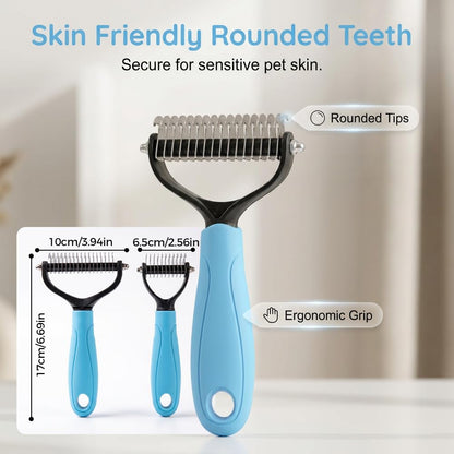 2026 New Dematting Comb for Dogs and Cats, Undercoat Rake Pet Brush for Long Hair, Deshedding Dog Brush Removes Tangles Knots and Loose Fur, Pet Grooming Tool for Thick Coats (Pink L)