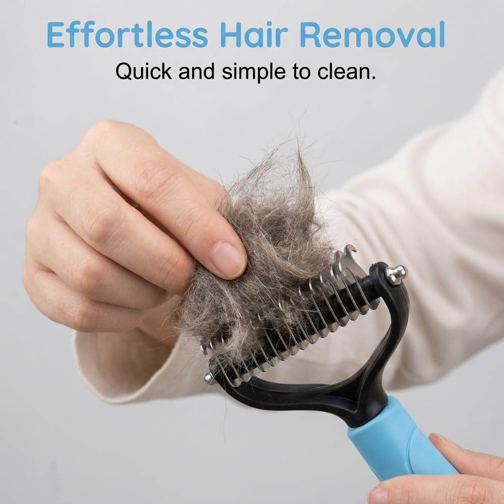 2026 New Dematting Comb for Dogs and Cats, Undercoat Rake Pet Brush for Long Hair, Deshedding Dog Brush Removes Tangles Knots and Loose Fur, Pet Grooming Tool for Thick Coats (Pink L)