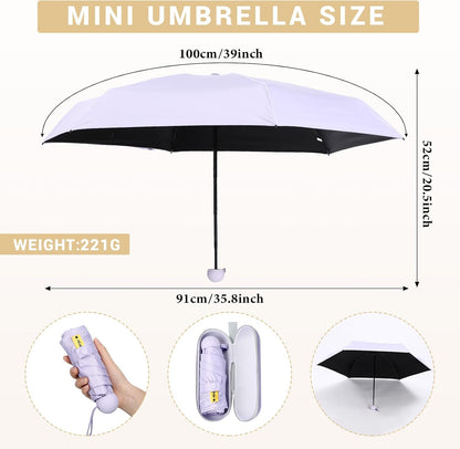 2 Pcs Mini Umbrella for Purse, Mini Umbrella