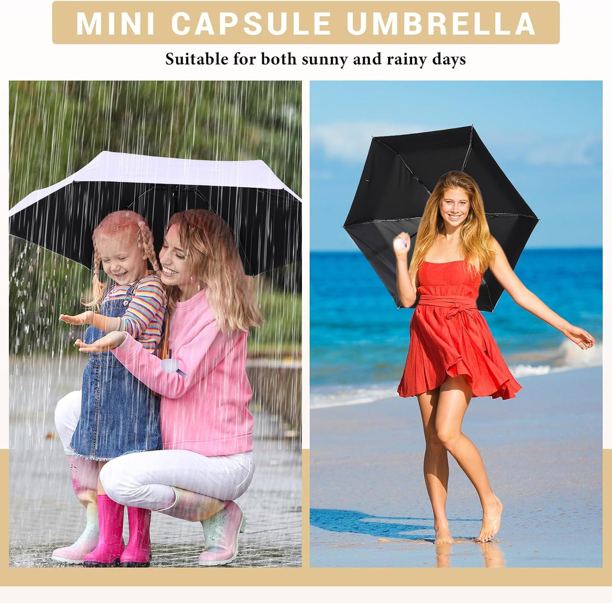 2 Pcs Mini Umbrella for Purse, Mini Umbrella