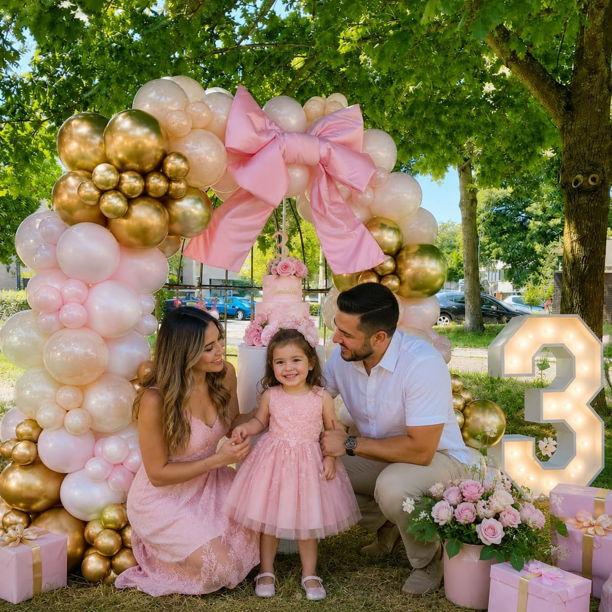 Pink and Gold Balloons 12Inch Double Stuffed Pink Gold Balloon