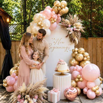 Pink and Gold Balloons 12Inch Double Stuffed Pink Gold Balloon