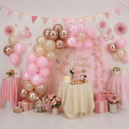 Pink and Gold Balloons 12Inch Double Stuffed Pink Gold Balloon