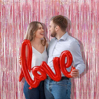 Rose Gold Tinsel Foil Fringe Curtains | Holidays Party Backdrop