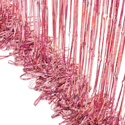 Rose Gold Tinsel Foil Fringe Curtains | Holidays Party Backdrop