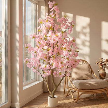 Artificial Cherry Blossom Tree 6ft Sakura with White Planter